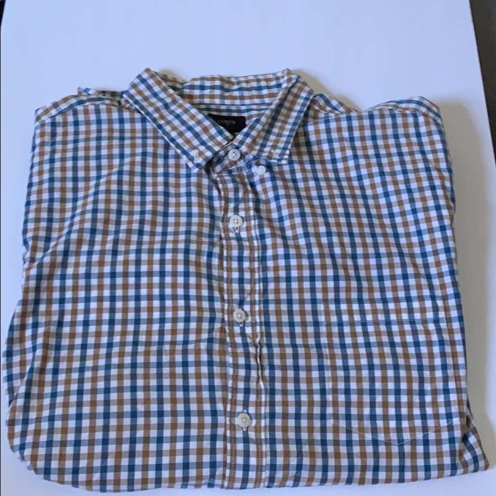 J. Crew Blue & Brown button down shirt
